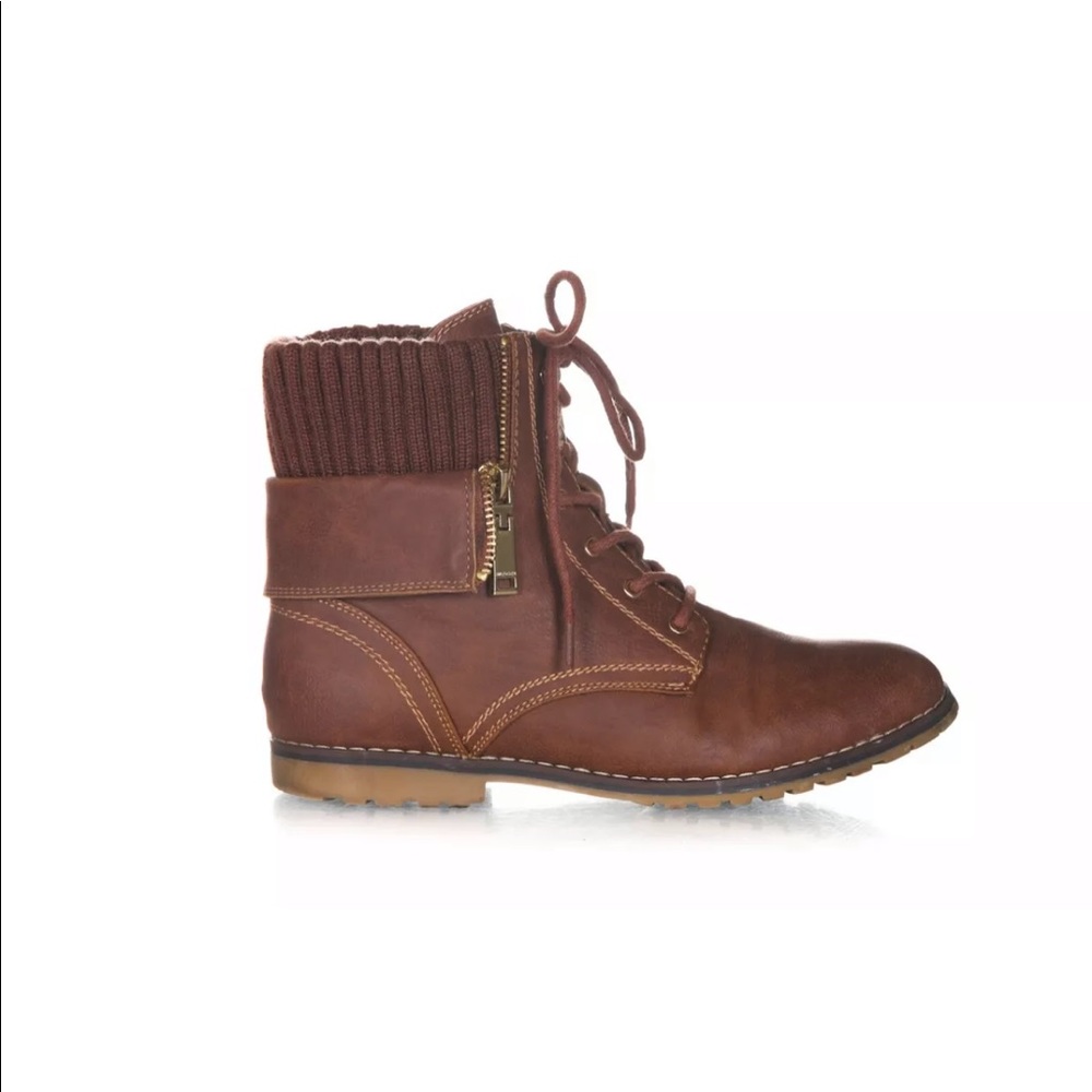 Tommy Hilfiger brown combat boots 8 minny tan 38